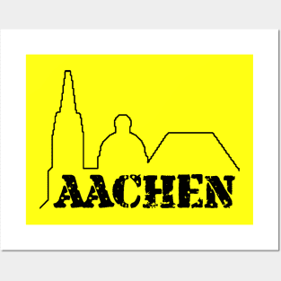 Minimalistischer Aachener Dom - Öcher Dom Posters and Art